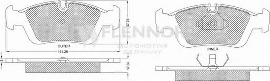 Flennor FB210154 - Гальмівні колодки, дискові гальма autocars.com.ua