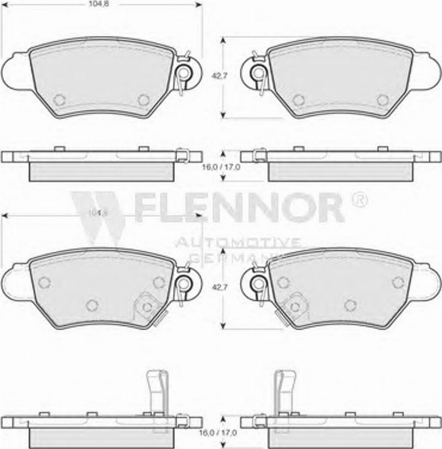 Flennor FB210168 - Гальмівні колодки, дискові гальма autocars.com.ua