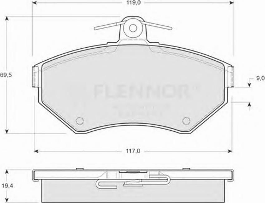 Flennor FB210195 - Тормозные колодки, дисковые, комплект avtokuzovplus.com.ua