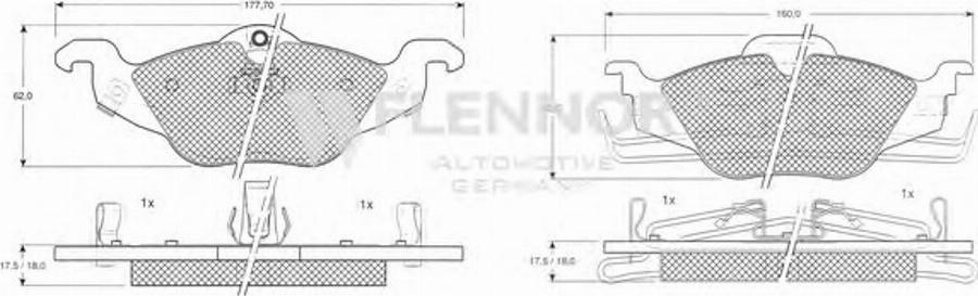 Flennor FB210197 - Гальмівні колодки, дискові гальма autocars.com.ua