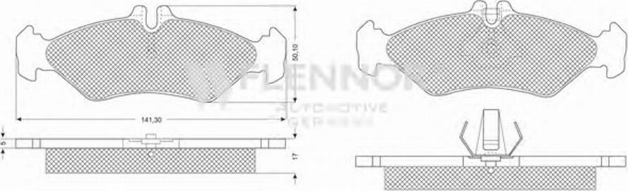 Flennor FB210252 - Гальмівні колодки, дискові гальма autocars.com.ua