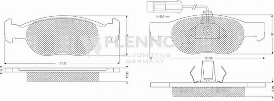 Flennor FB210293 - Гальмівні колодки, дискові гальма autocars.com.ua