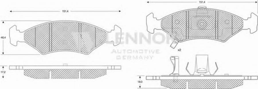 Flennor FB210370 - Тормозные колодки, дисковые, комплект avtokuzovplus.com.ua