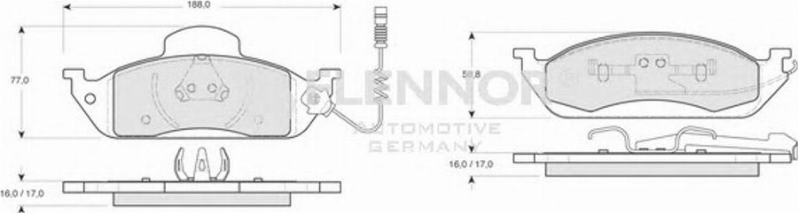 Flennor FB210411 - Гальмівні колодки, дискові гальма autocars.com.ua