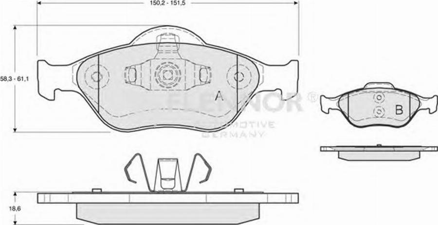 Flennor FB210447 - Гальмівні колодки, дискові гальма autocars.com.ua