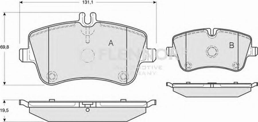 Flennor FB210448 - Тормозные колодки, дисковые, комплект avtokuzovplus.com.ua