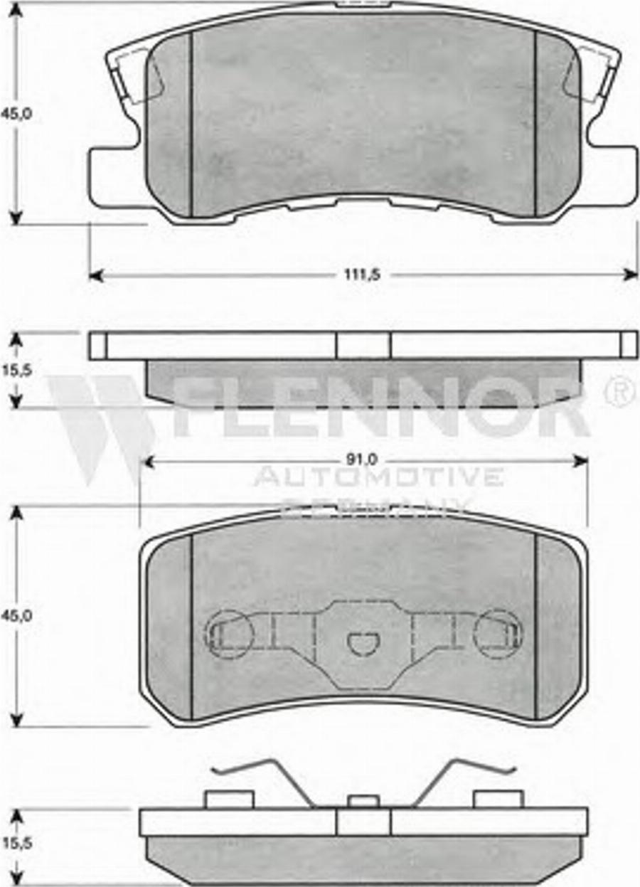 Flennor FB210460 - Гальмівні колодки, дискові гальма autocars.com.ua