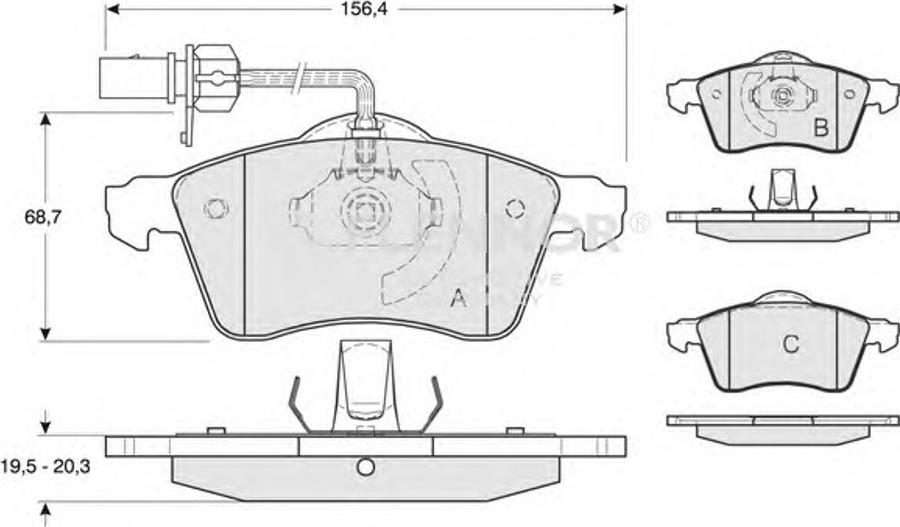 Flennor FB210473 - Тормозные колодки, дисковые, комплект avtokuzovplus.com.ua