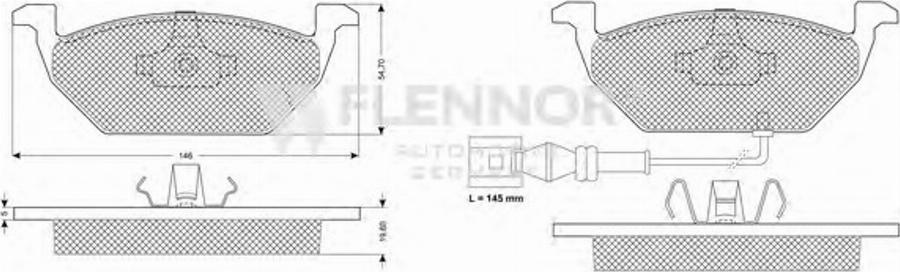 Flennor FB210538 - Гальмівні колодки, дискові гальма autocars.com.ua