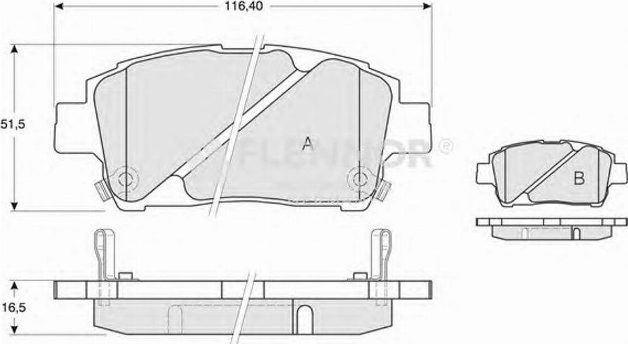 Flennor FB210554 - Тормозные колодки, дисковые, комплект avtokuzovplus.com.ua