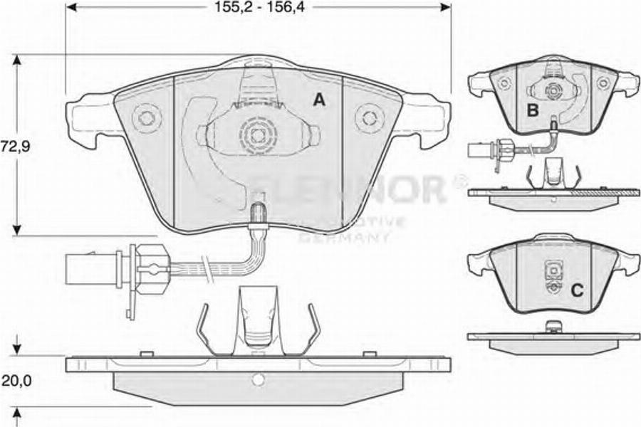 Flennor FB210587 - Тормозные колодки, дисковые, комплект autodnr.net