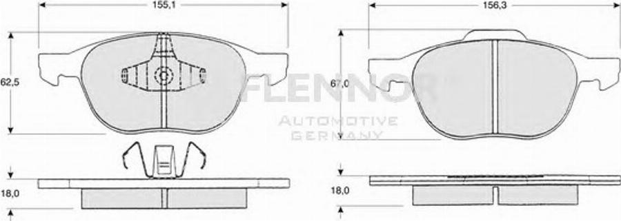 Flennor FB210649 - Гальмівні колодки, дискові гальма autocars.com.ua