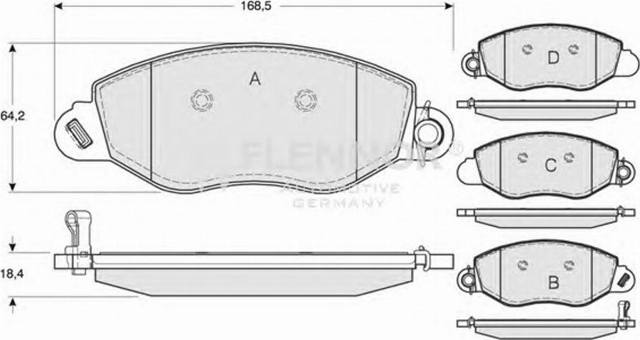 Flennor FB210843 - Тормозные колодки, дисковые, комплект avtokuzovplus.com.ua