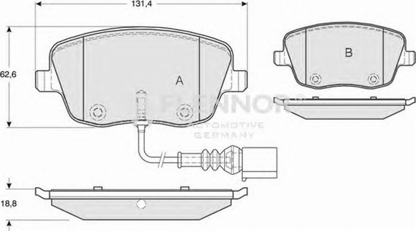 Flennor FB210844 - Гальмівні колодки, дискові гальма autocars.com.ua