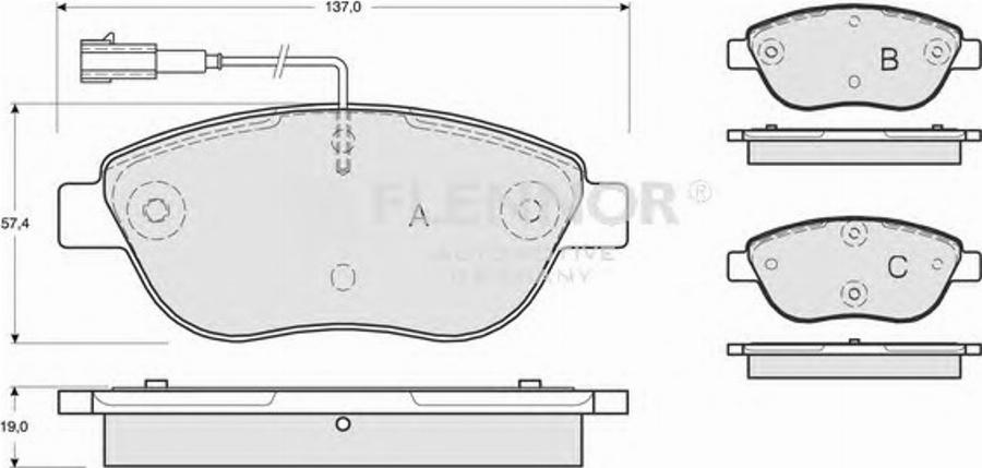 Flennor FB210872 - Гальмівні колодки, дискові гальма autocars.com.ua