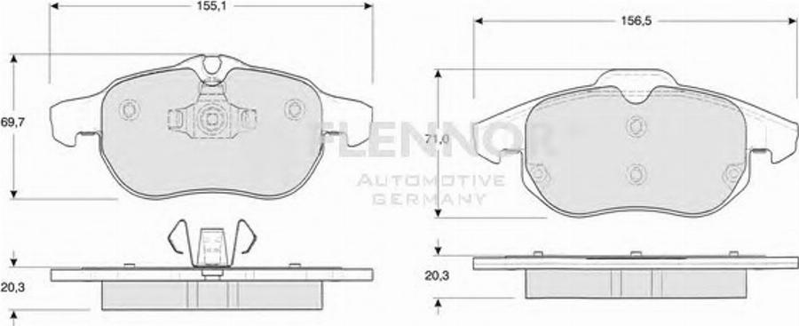 Flennor FB210881 - Гальмівні колодки, дискові гальма autocars.com.ua