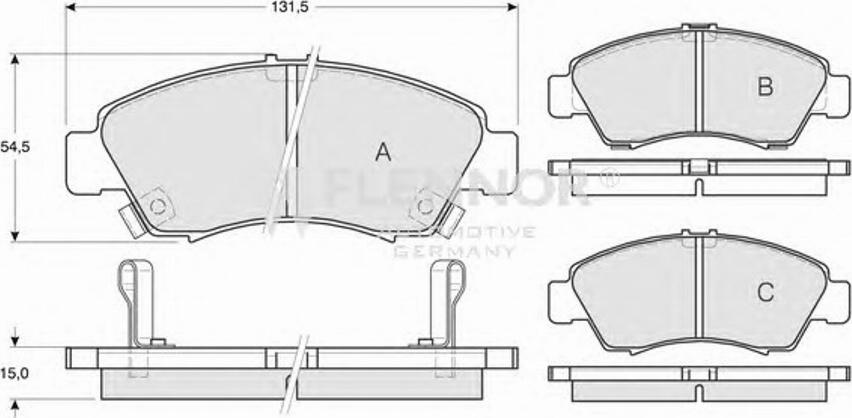 Flennor FB211274 - Гальмівні колодки, дискові гальма autocars.com.ua