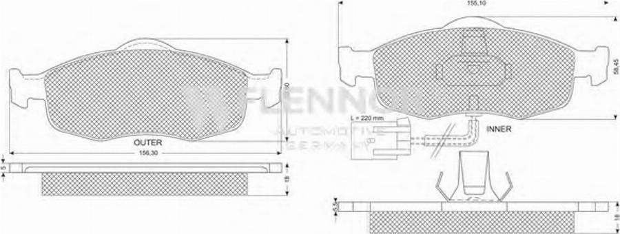 Flennor FB211284 - Гальмівні колодки, дискові гальма autocars.com.ua