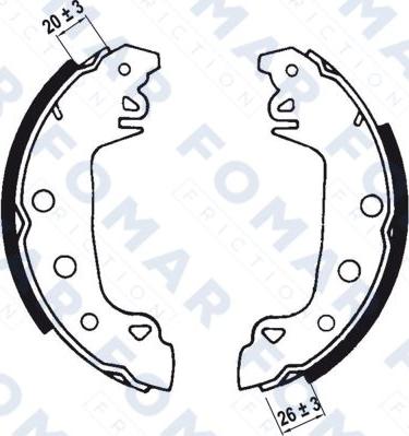 FOMAR Friction FO 0114 - Комплект тормозных колодок, барабанные avtokuzovplus.com.ua