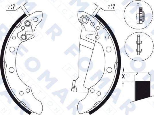 FOMAR Friction FO 0344 - Комплект тормозных колодок, барабанные autodnr.net