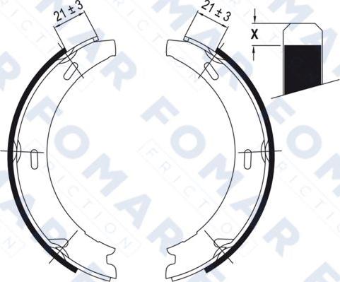 FOMAR Friction FO 0416 - Комплект гальм, барабанний механізм autocars.com.ua