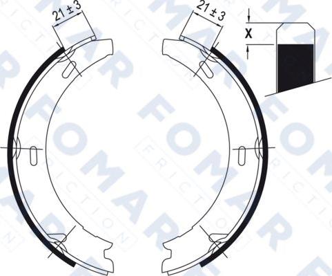 FOMAR Friction FO 0416 - Комплект тормозных колодок, барабанные avtokuzovplus.com.ua