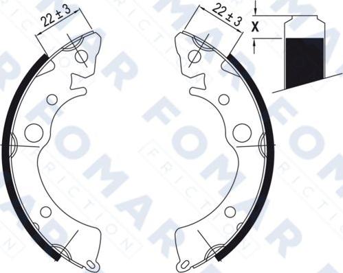 FOMAR Friction FO 0435 - Комплект тормозных колодок, барабанные avtokuzovplus.com.ua