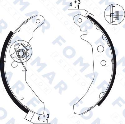 FOMAR Friction FO 0501 - Комплект тормозных колодок, барабанные avtokuzovplus.com.ua