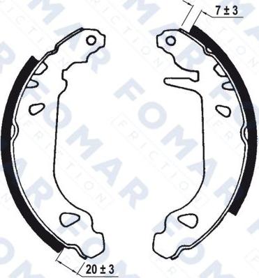 FOMAR Friction FO 0537 - Комплект тормозных колодок, барабанные autodnr.net