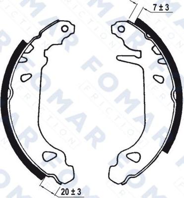 FOMAR Friction FO 0537 - Комплект гальм, барабанний механізм autocars.com.ua