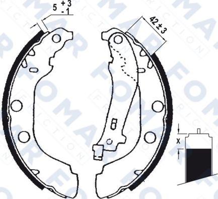 FOMAR Friction FO 0631 - Комплект тормозных колодок, барабанные avtokuzovplus.com.ua