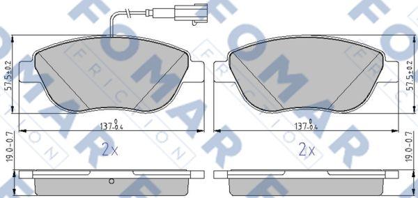 FOMAR Friction FO 217581 - Тормозные колодки, дисковые, комплект avtokuzovplus.com.ua