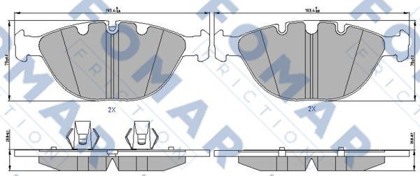 FOMAR Friction FO 228583 - Тормозные колодки, дисковые, комплект avtokuzovplus.com.ua