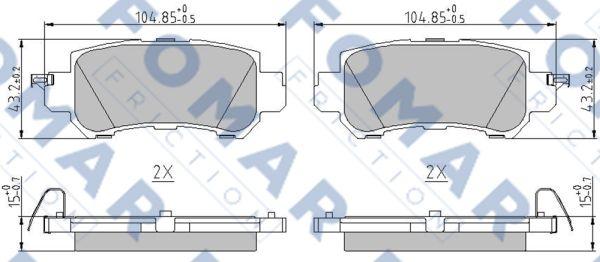 FOMAR Friction FO 235483 - Тормозные колодки, дисковые, комплект avtokuzovplus.com.ua