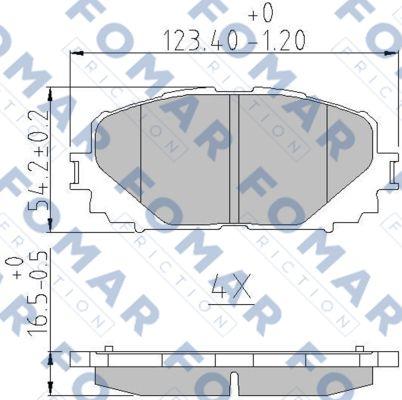 FOMAR Friction FO 235883 - Тормозные колодки, дисковые, комплект avtokuzovplus.com.ua