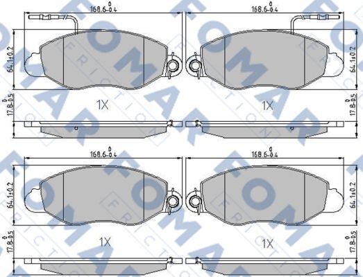 FOMAR Friction FO 239681 - Тормозные колодки, дисковые, комплект avtokuzovplus.com.ua