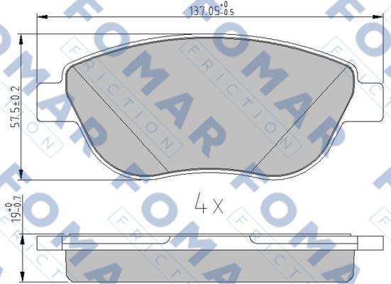 FOMAR Friction FO 241581 - Гальмівні колодки, дискові гальма autocars.com.ua