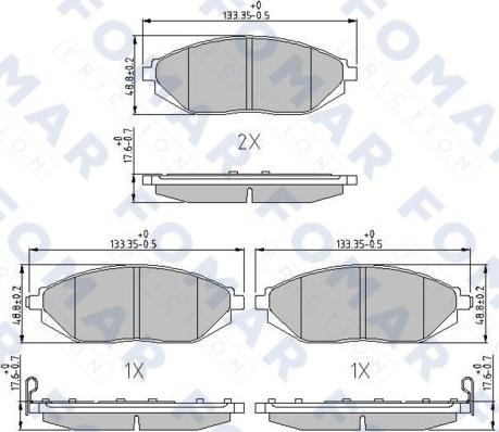 FOMAR Friction FO 242281 - Гальмівні колодки, дискові гальма autocars.com.ua