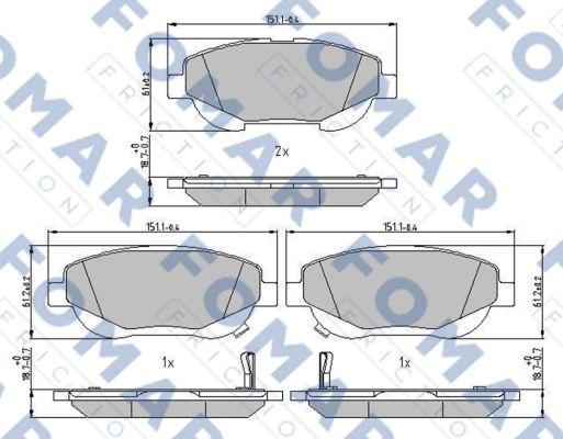 FOMAR Friction FO 242381 - Гальмівні колодки, дискові гальма autocars.com.ua