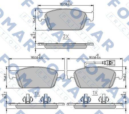 FOMAR Friction FO 251181 - Гальмівні колодки, дискові гальма autocars.com.ua