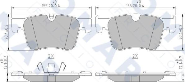 FOMAR Friction FO 261481 - Гальмівні колодки, дискові гальма autocars.com.ua