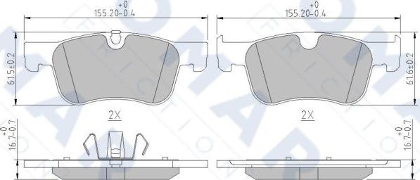 FOMAR Friction FO 261581 - Гальмівні колодки, дискові гальма autocars.com.ua