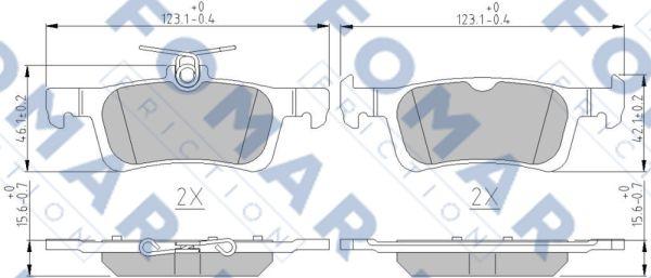 FOMAR Friction FO 262081 - Тормозные колодки, дисковые, комплект autodnr.net