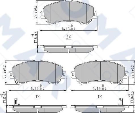 FOMAR Friction FO 266181 - Тормозные колодки, дисковые, комплект avtokuzovplus.com.ua