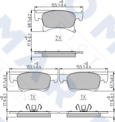 FOMAR Friction FO 268681 - Гальмівні колодки, дискові гальма autocars.com.ua