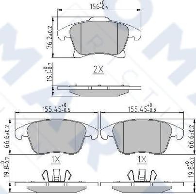 FOMAR Friction FO 279581 - Гальмівні колодки, дискові гальма autocars.com.ua