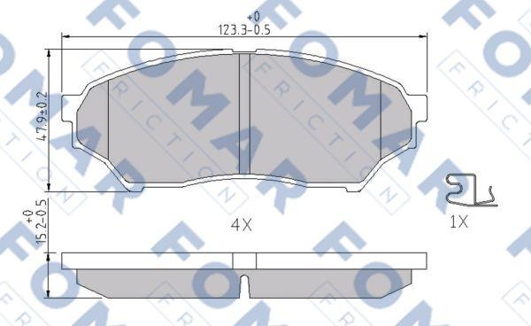 FOMAR Friction FO 340181 - Тормозные колодки, дисковые, комплект avtokuzovplus.com.ua