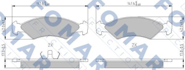 FOMAR Friction FO 421881 - Тормозные колодки, дисковые, комплект avtokuzovplus.com.ua