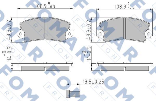 FOMAR Friction FO 422687 - Гальмівні колодки, дискові гальма autocars.com.ua