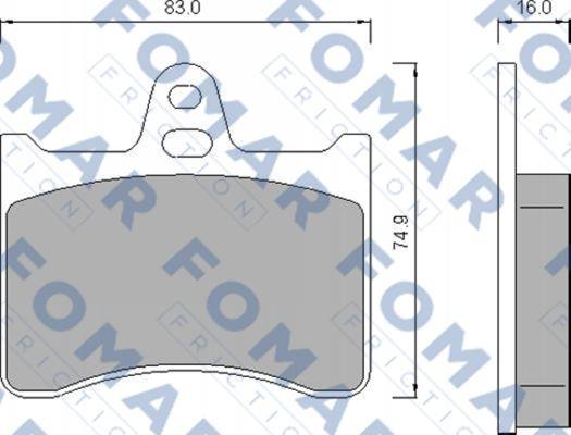 FOMAR Friction FO 424981 - Тормозные колодки, дисковые, комплект avtokuzovplus.com.ua